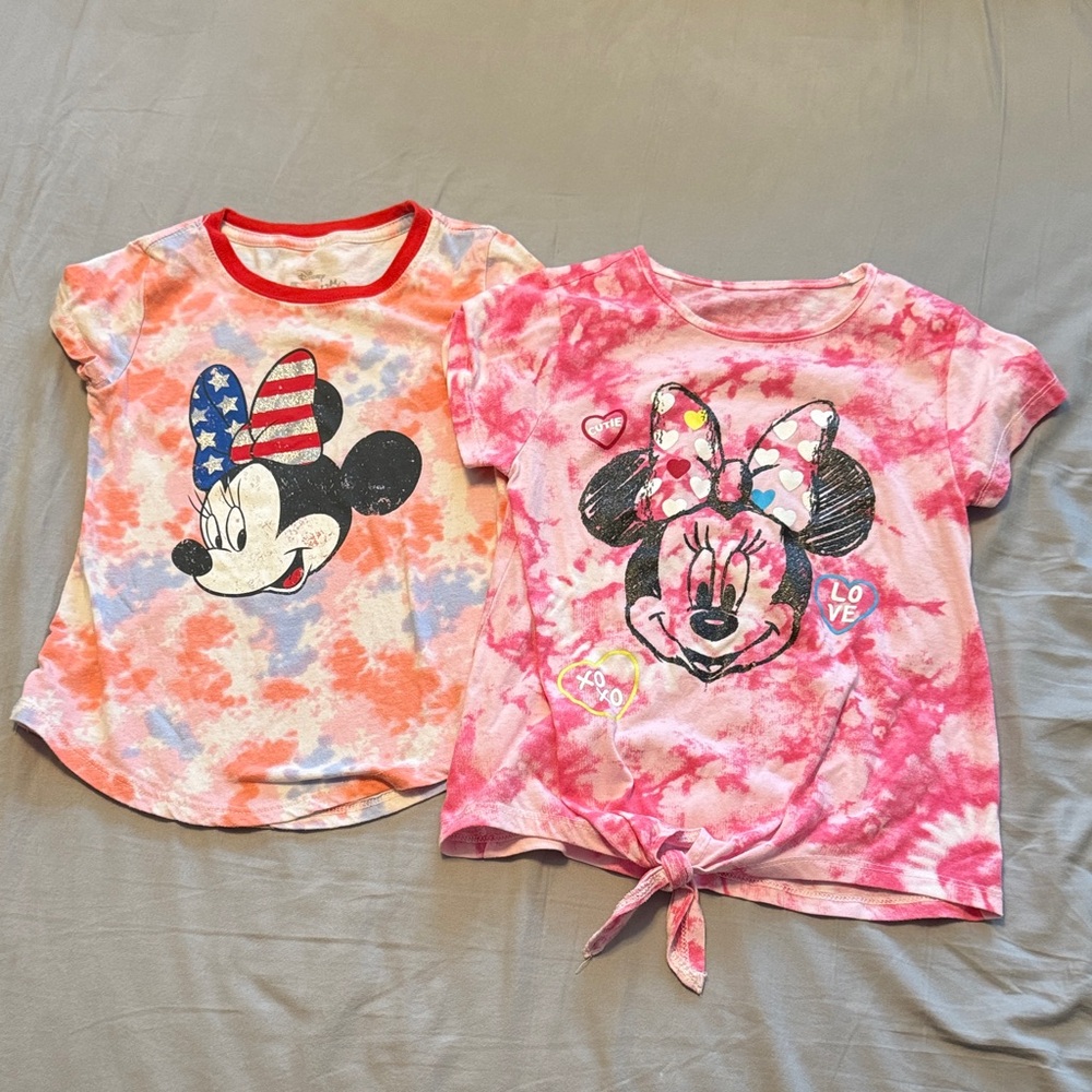 Disney Minnie Mouse Tie Dye T-Shirts - Size 6/6X